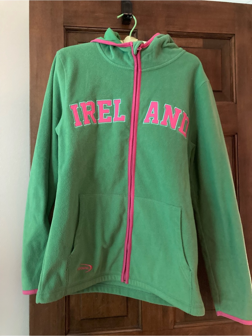 Pink and Green Ireland zip hoodie